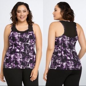 Torrid Active Shadow Print Mesh Tank Top Sz 0X